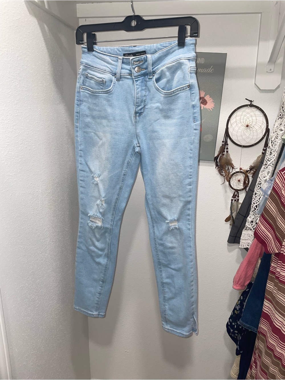 Royalty For Me Light Blue Skinny Distressed Jeans